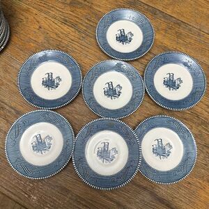 Currier and Ives by Royal Steamboat set of 8 dessert bowls